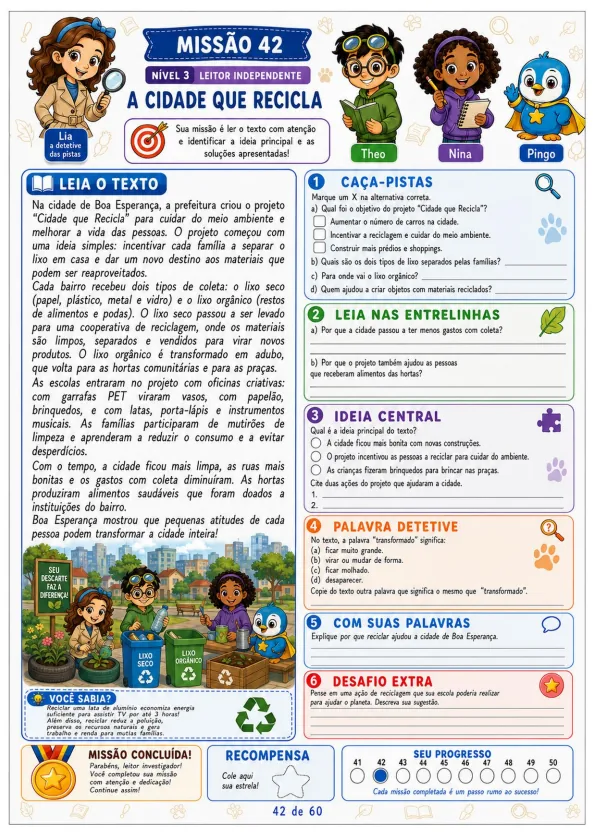 Leitor investigador — Missão 42